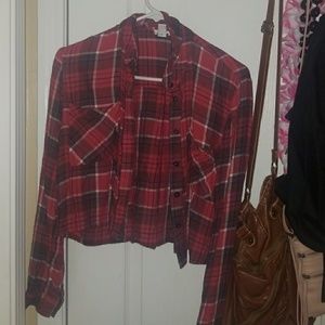 Cropped button up flannel